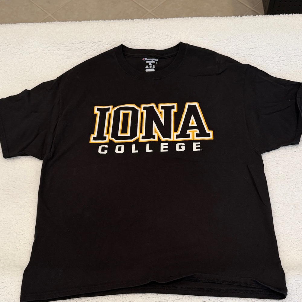 Champion Black and Gold Iona College Tee
